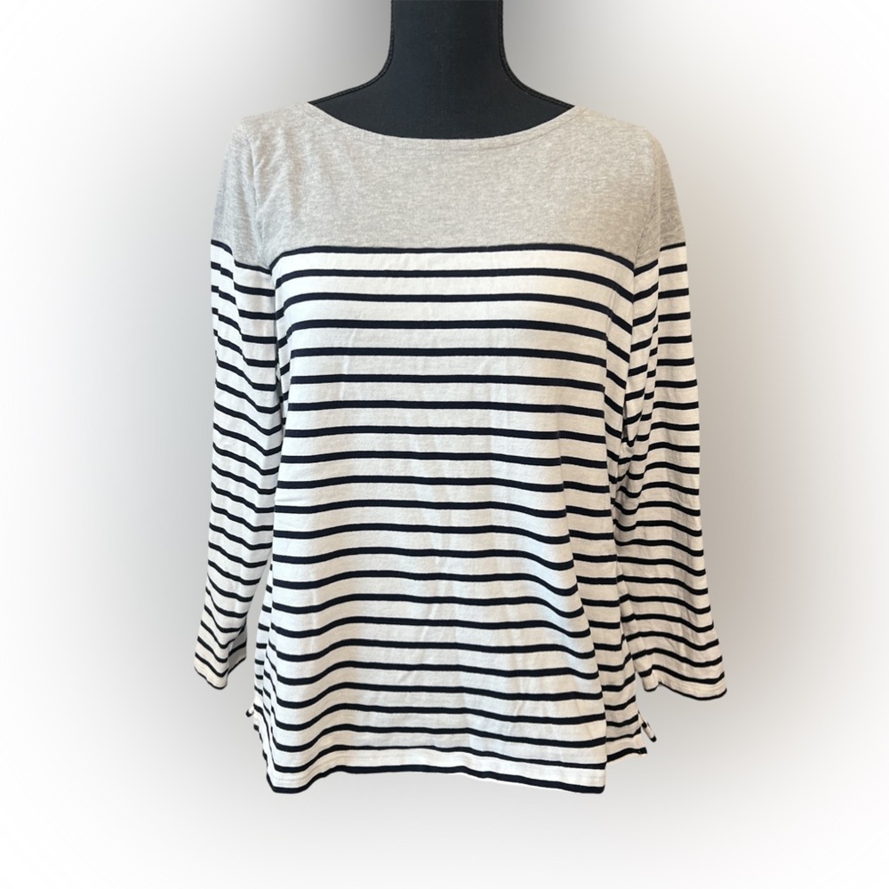 Women’s Striped Talbots Long-Sleeve Top, Size X; 100% Cotton!